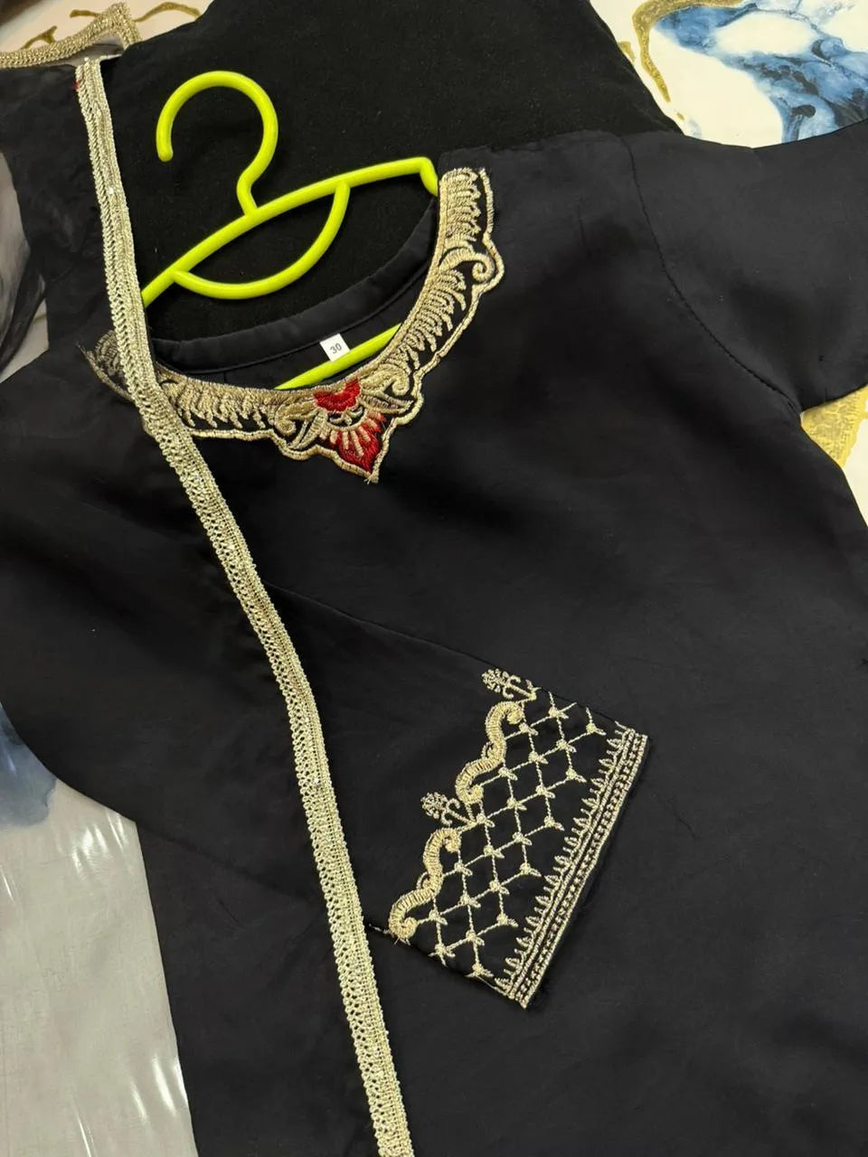 Black Embroidered 3-Piece Set
