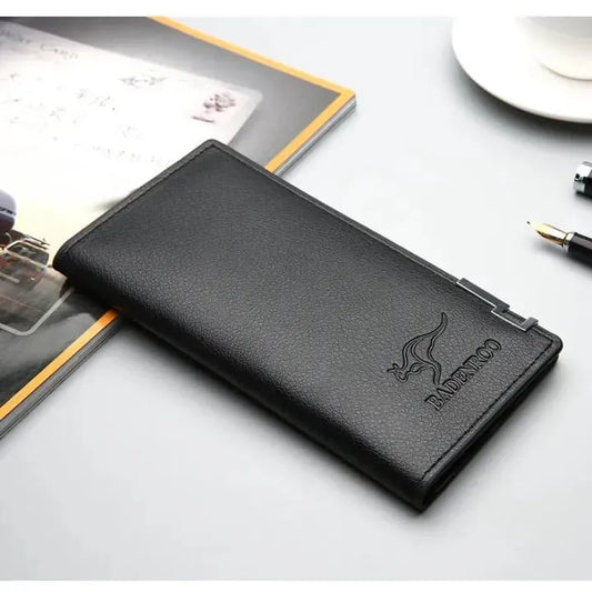 Men's Leather Wallet Brown Kangaroo Logo Minimalist