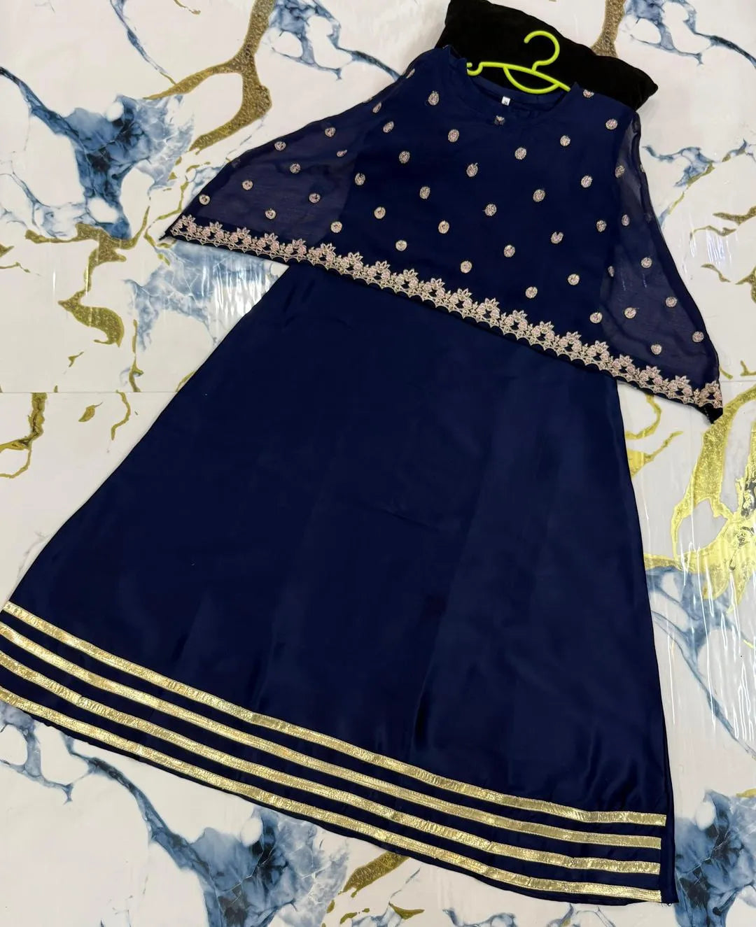 Girl's Shamoz Silk Embroidered Maxi & Jacket