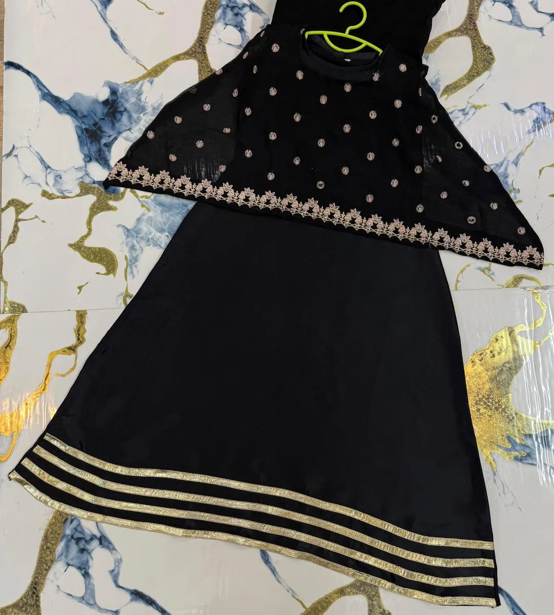 Girl's Shamoz Silk Embroidered Maxi & Jacket