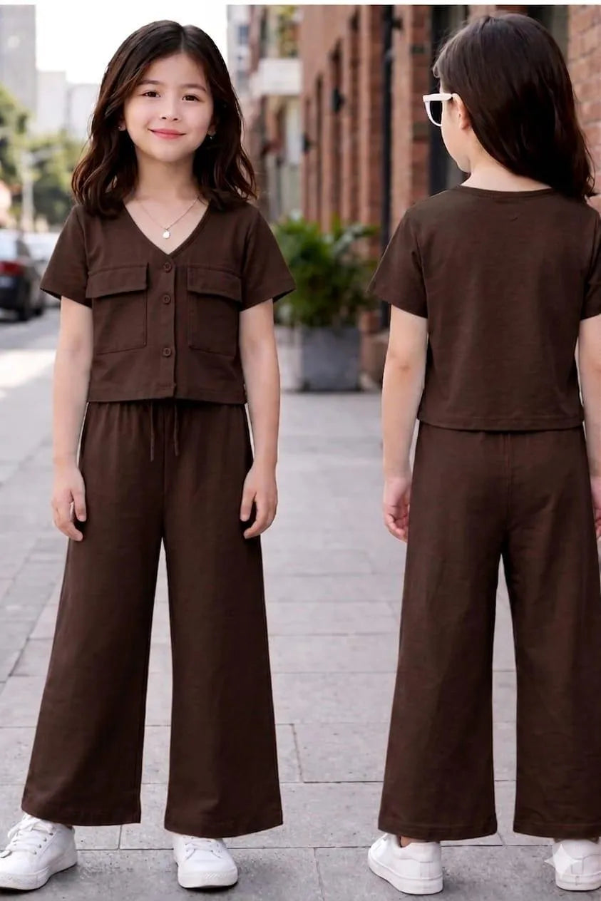 Girl's Jersey Plain Co-ord Set