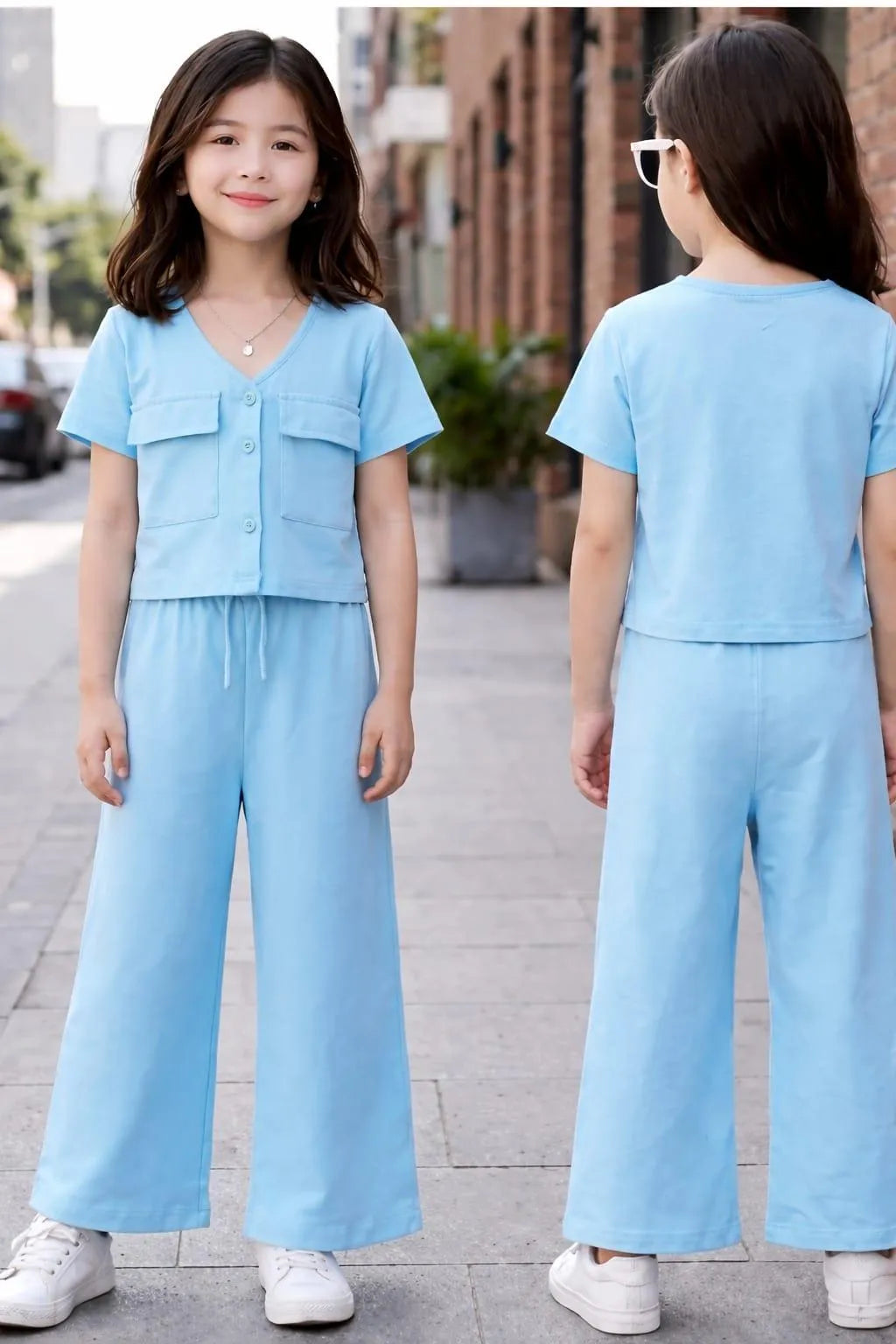 Girl's Jersey Plain Co-ord Set