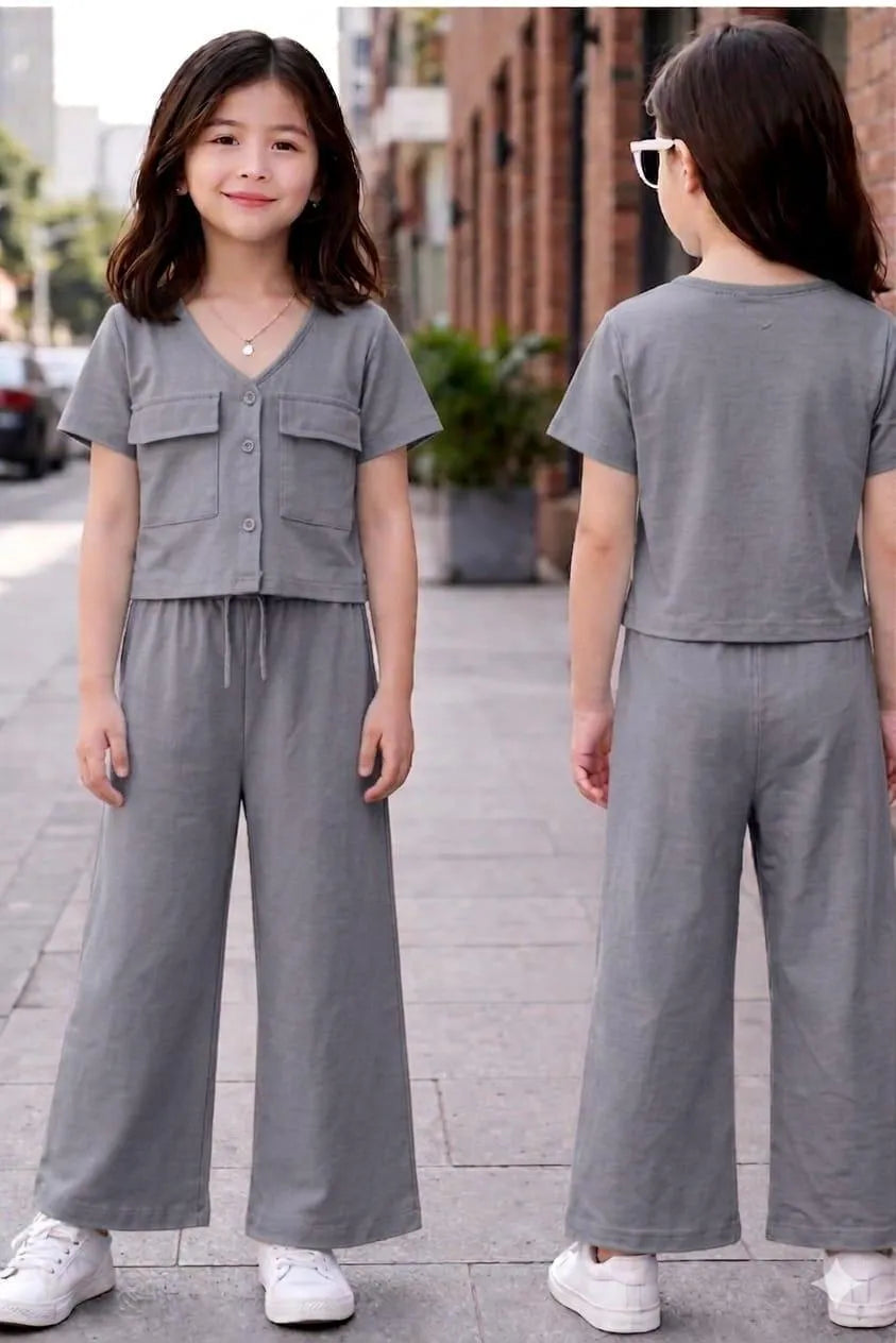 Girl's Jersey Plain Co-ord Set