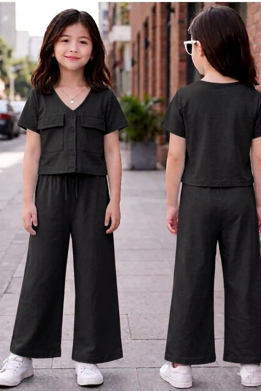 Girl's Jersey Plain Co-ord Set
