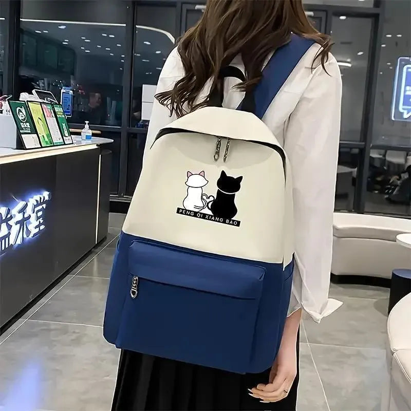 4Pcs Cat Design Backpack Set