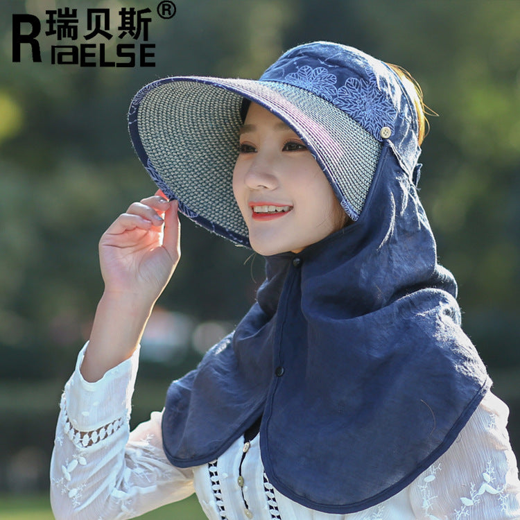 Hat with Wide Brim & Face Cover