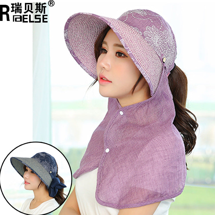Hat with Wide Brim & Face Cover